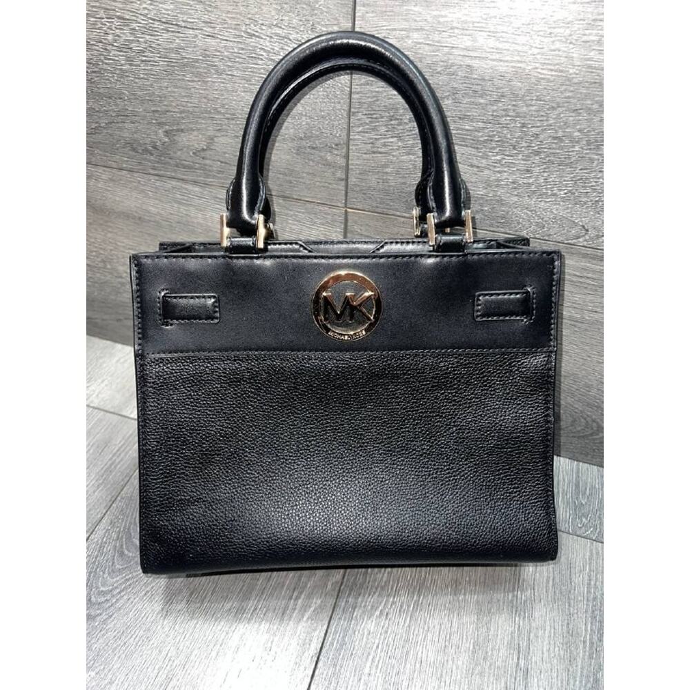 Michael Kors REAGAN Black Pebble Leather Handbag Medium A000744 - Picture 3 of 12